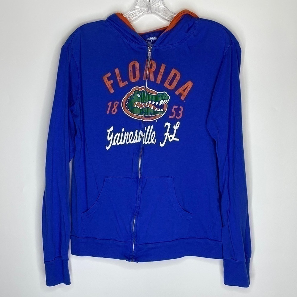 Pro Edge Florida Gators Full Zip Blue Hooded Sweatshirt Size Large